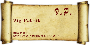 Vig Patrik névjegykártya