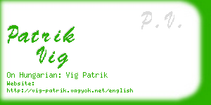 patrik vig business card